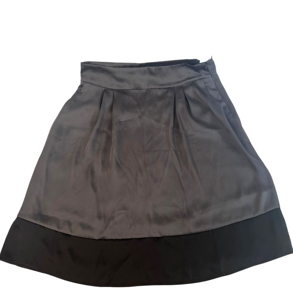 Attention Satin Skirt Two Tone Aline Knee Length Dressy Sz SM
